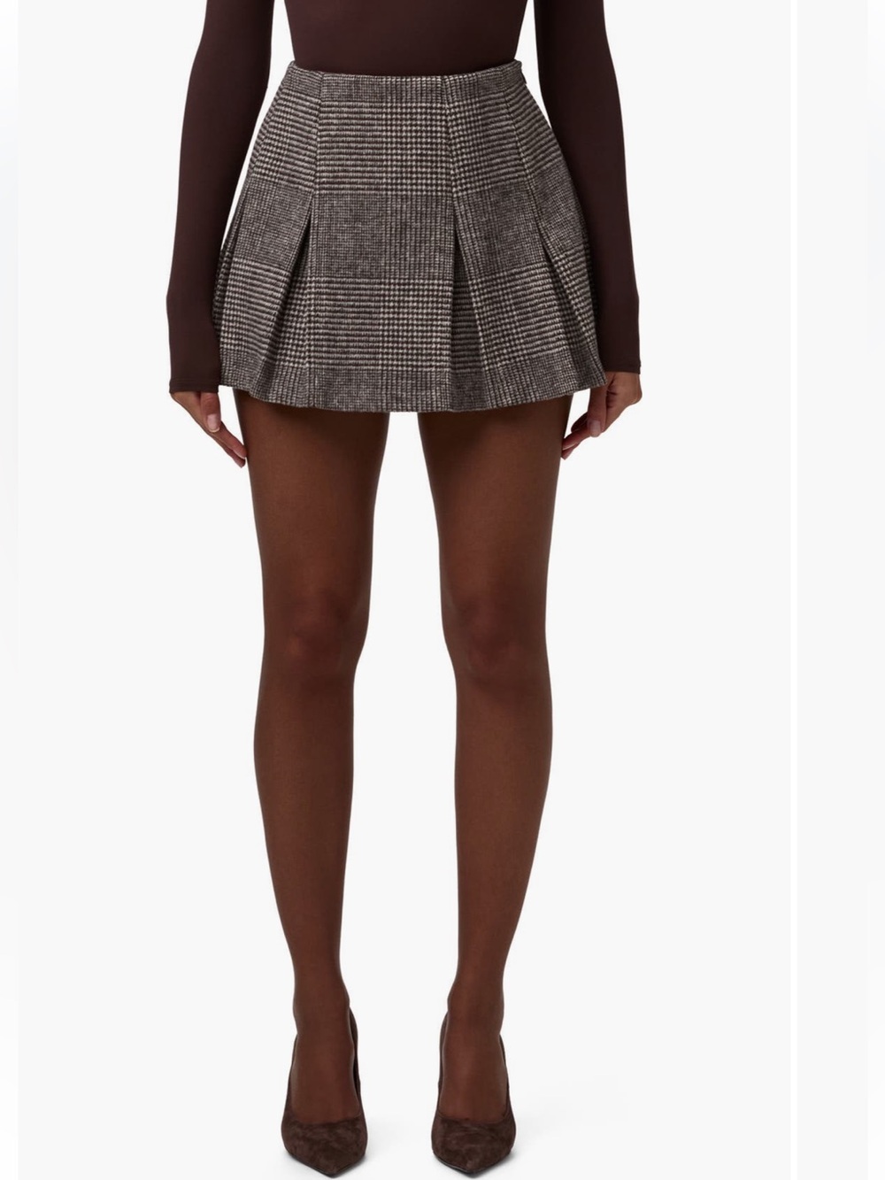 Naked wardrobe glen plaid skirt